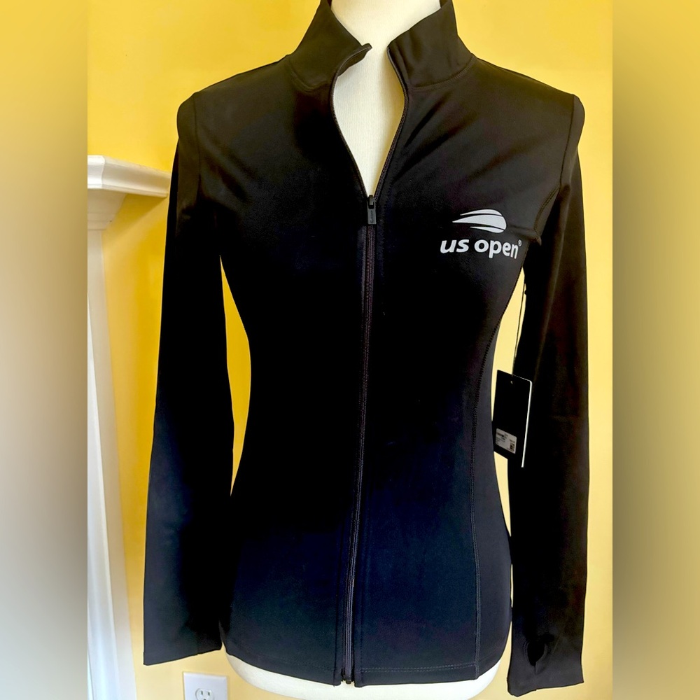 US Open Women's Black Full Zip Top, Medium, New with Tags